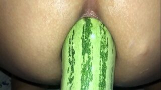 A Delhi Slut Takes A Big Cucumber In Her Asshole