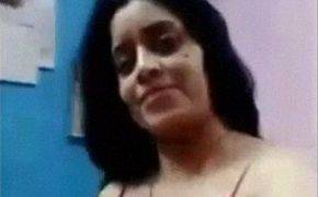 Booby Bhabhi Stripping Off Red Night Gown