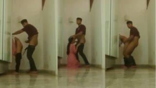 गलियारे में खड़े होकर चुदाई का मज़ा ले रहे हैं जोड़ा