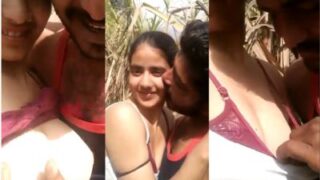 लड़का अपनी नग्न पंजाबी गर्लफ्रेंड को खेत पर चोदता है, देसी सेक्स वीडियो में